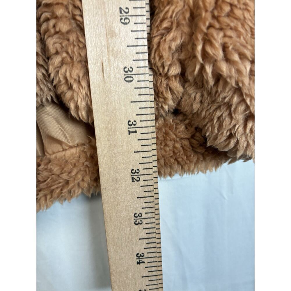 NWT Altar’d State Teddy Coat Small Oversized Camel Sherpa Jacket Cozy Preppy - Picture 7 of 7